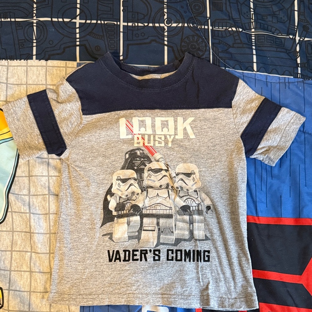 Star Wars Kids T-Shirt with Stormtrooper Design - Gray and Navy